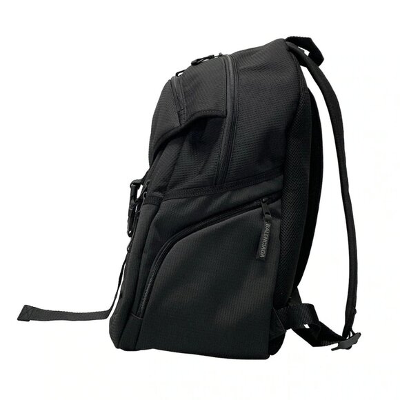 Auth BALENCIAGA Unity Backpack Large 792073 Black Polyamide Polyester Viscose - Picture 6 of 16